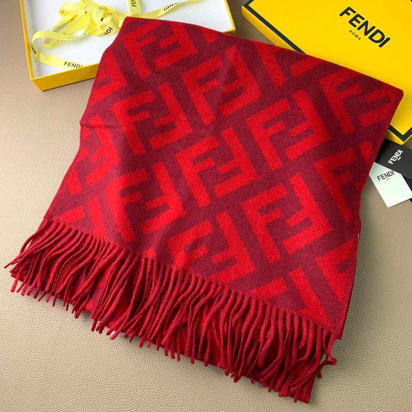 Fendi Red Cashmere Scarf - EUR FASHION