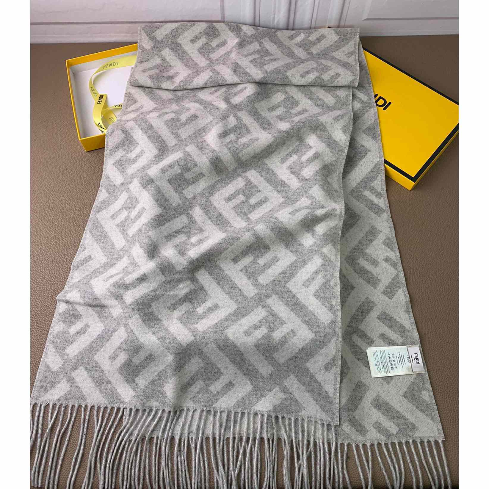 Fendi Pale Grey Cashmere Scarf - EUR FASHION