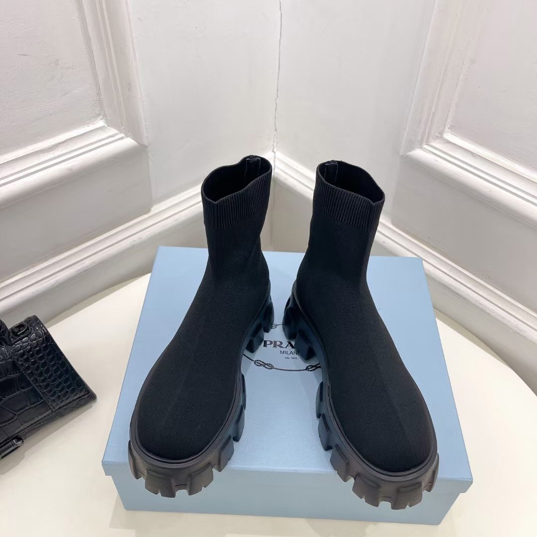 Prada Monolith Knit Booties - EUR FASHION