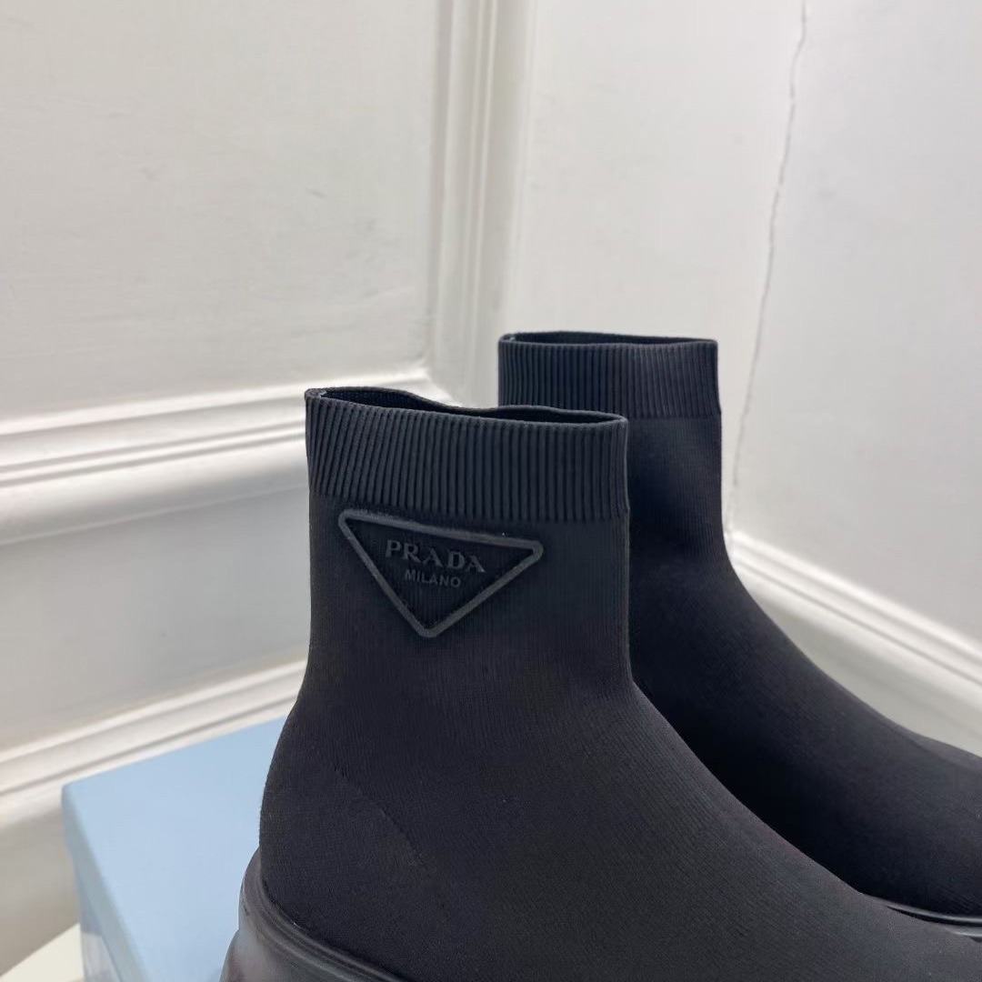 Prada Monolith Knit Booties - EUR FASHION