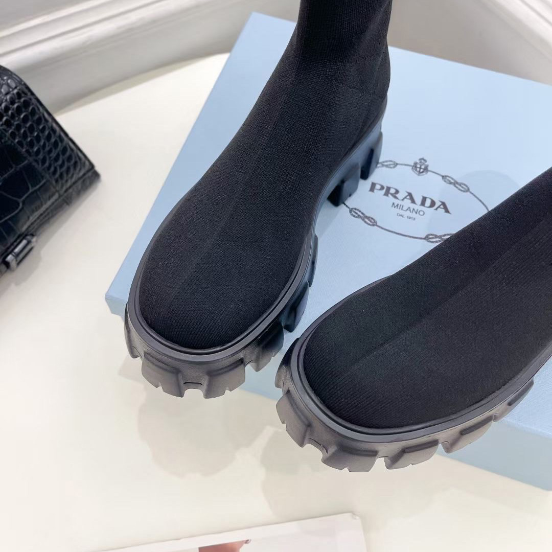 Prada Monolith Knit Booties - EUR FASHION