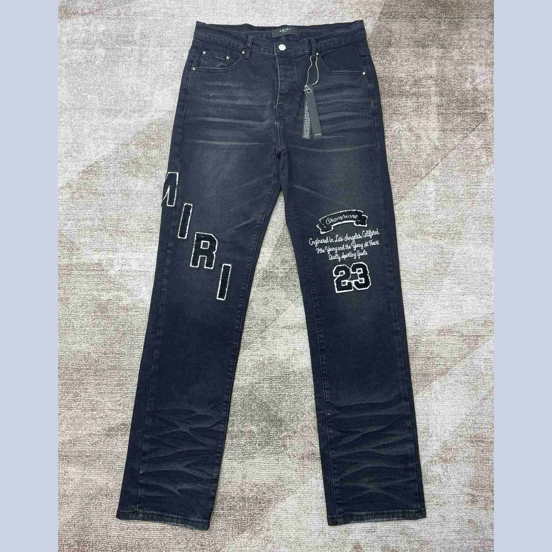 Amiri Black Appliqué Jeans   0079 - EUR FASHION