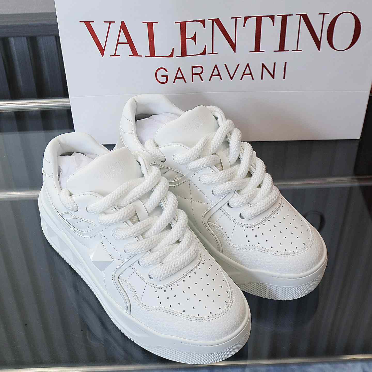 Valenti Garavani One Stud Jacquard Sneakers - EUR FASHION