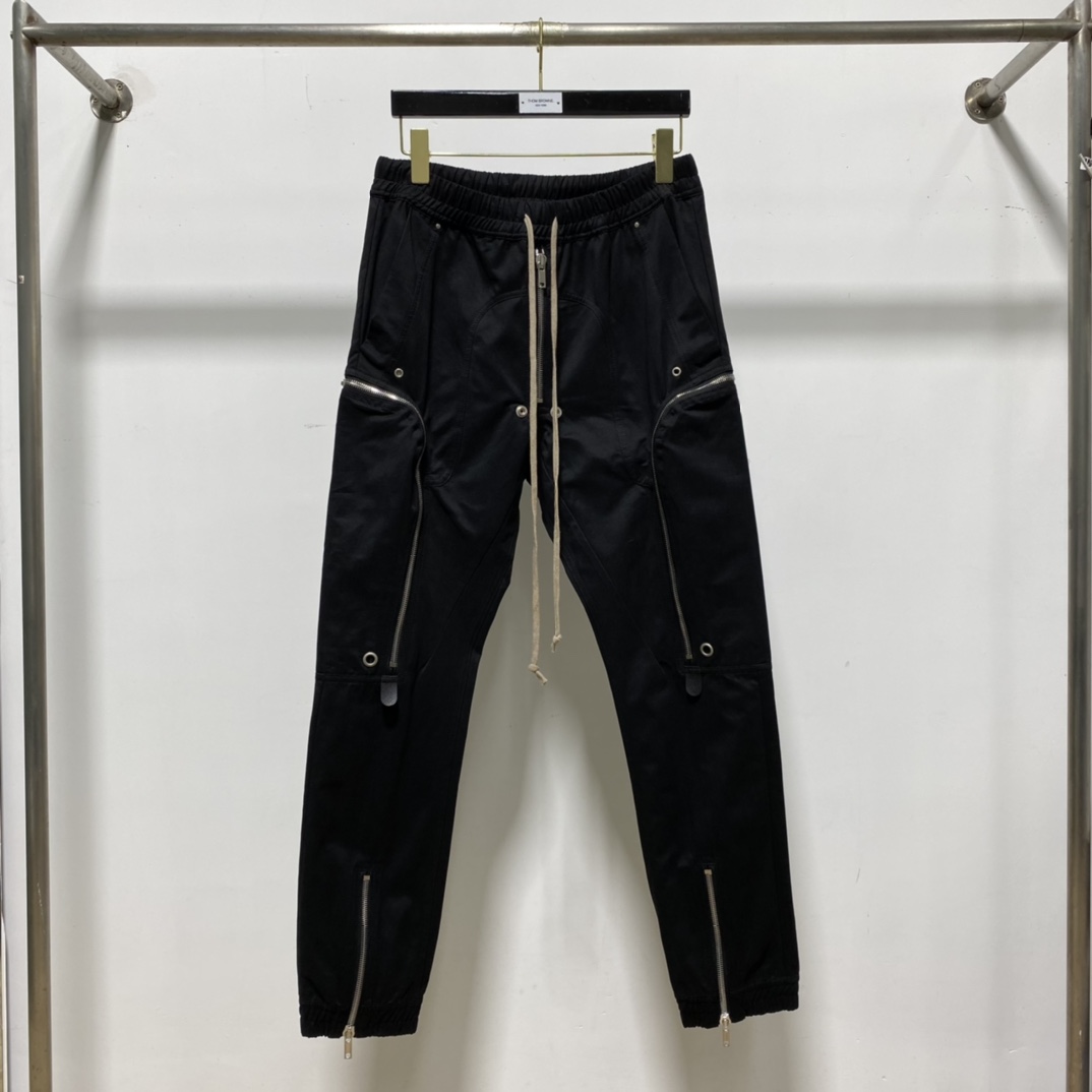 Rick Owens Black Bauhaus Cargo Pants - EUR FASHION