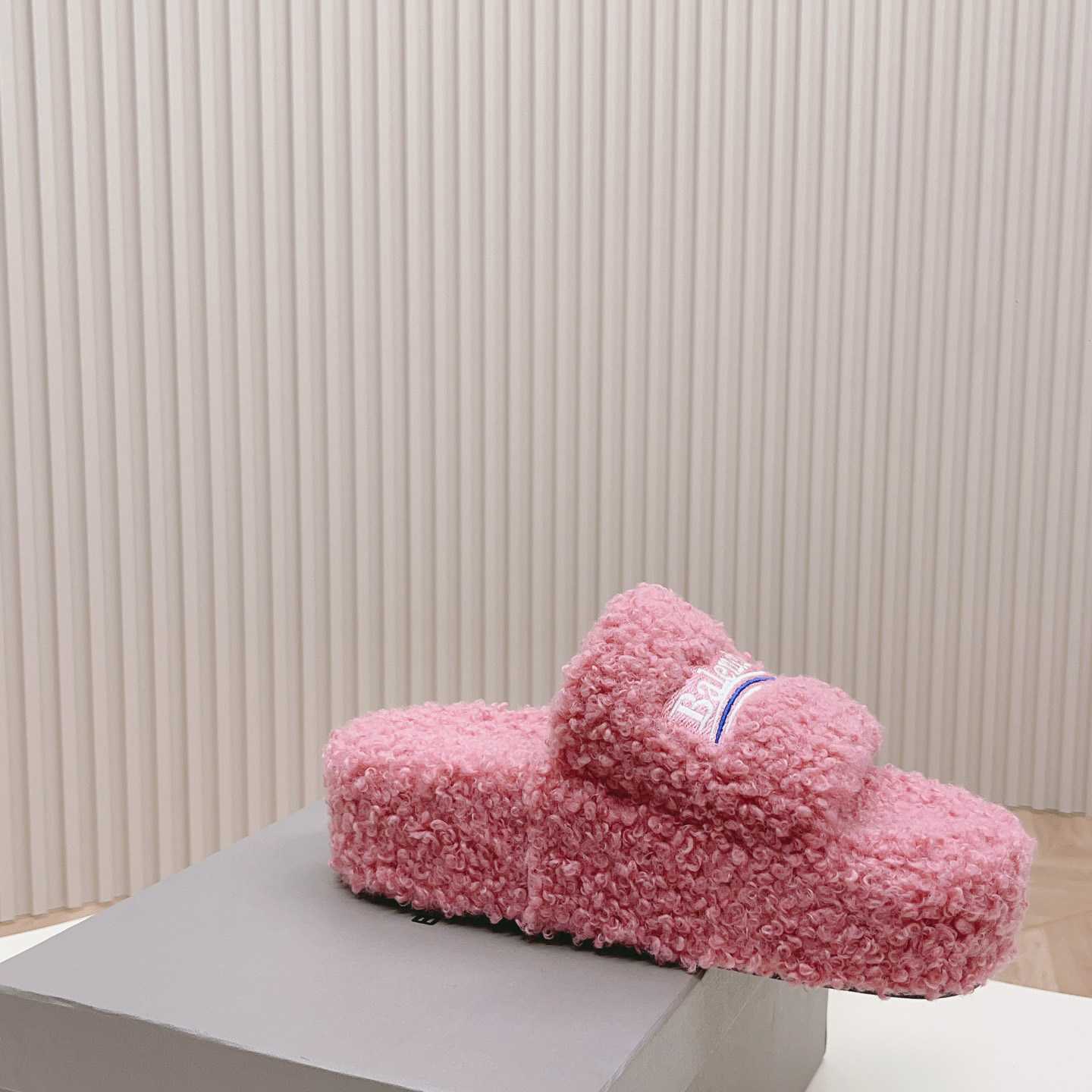 Balenciaga Furry Platform Sandal In Pink - EUR FASHION