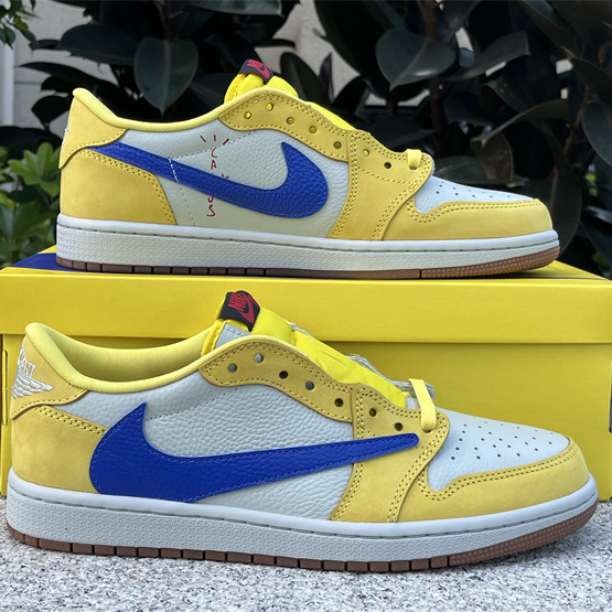 Travis Scott x Air Jordan 1 Low Canary Sneaker      DZ4137-700 - EUR FASHION