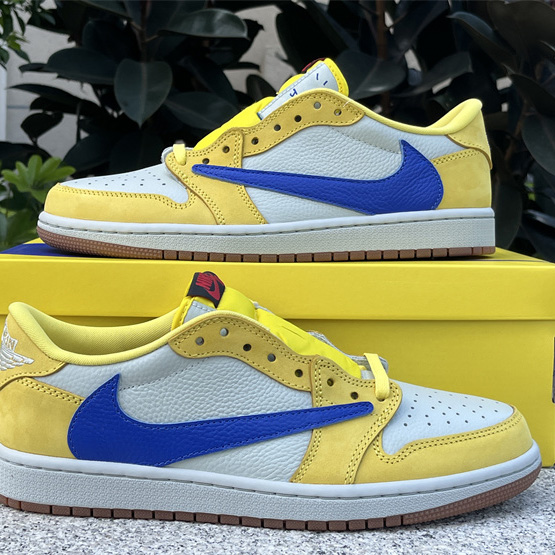 Travis Scott x Air Jordan 1 Low Canary Sneaker      DZ4137-700 - EUR FASHION