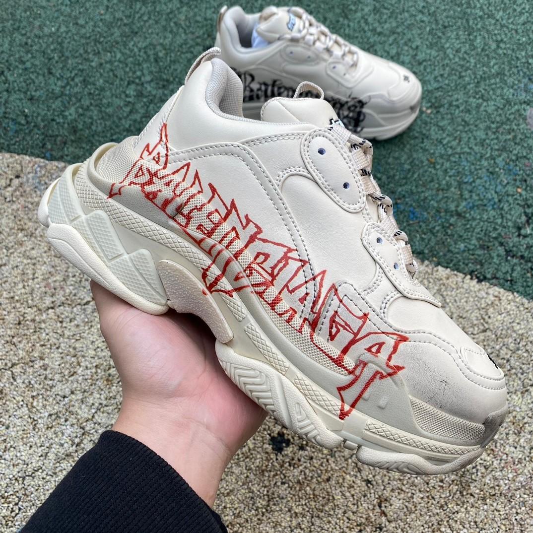 Balenciaga Triple S Sneaker In White/red/black - EUR FASHION