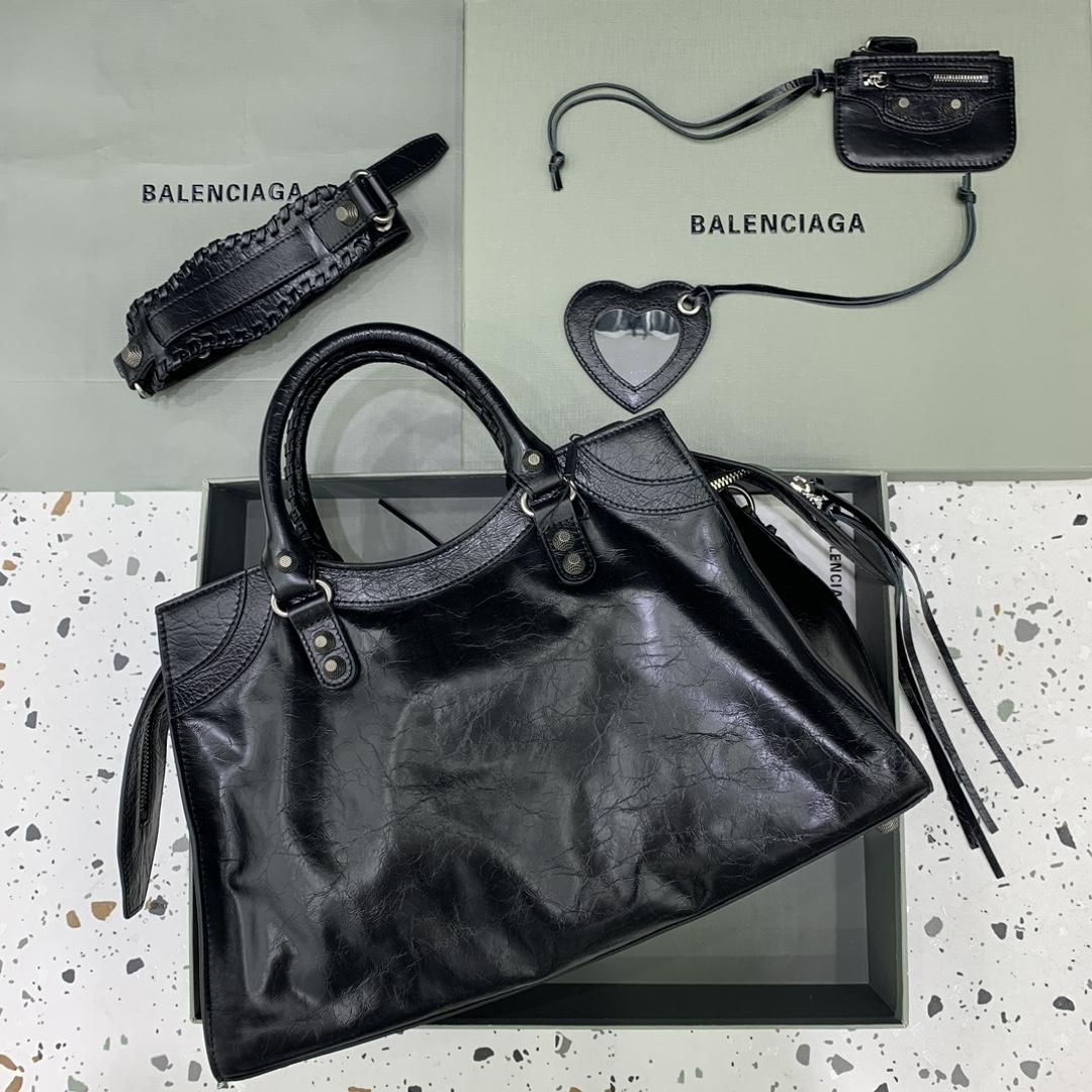 Balenciaga Neo Cagole City Handbag In Black  - EUR FASHION