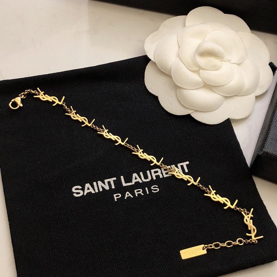 Saint Laurent Cassandre Multi-charm Bracelet In Metal - EUR FASHION