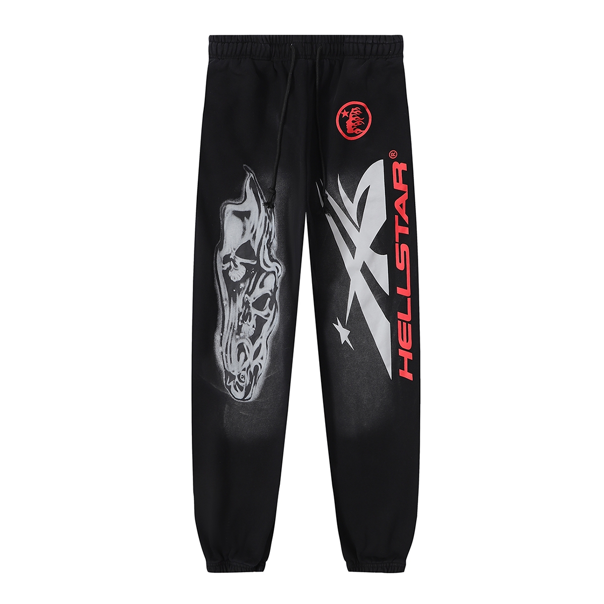 Hellstar Airbrushed Skull Closed Elastic Bottom Sweatpants - EUR FASHION