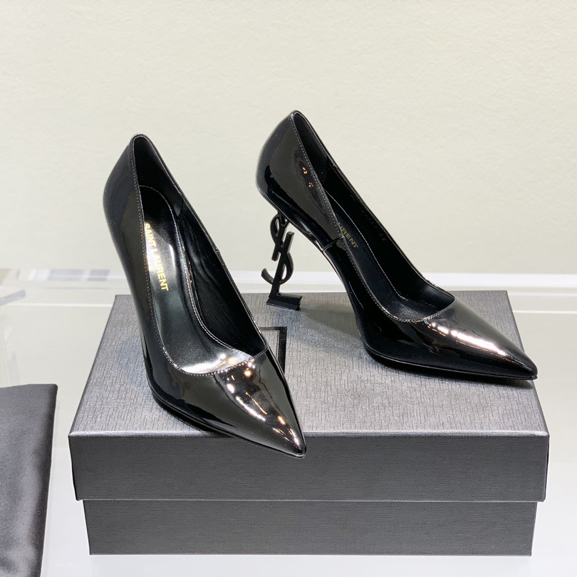 Saint Laurent Logo-heel Leather Pumps - EUR FASHION