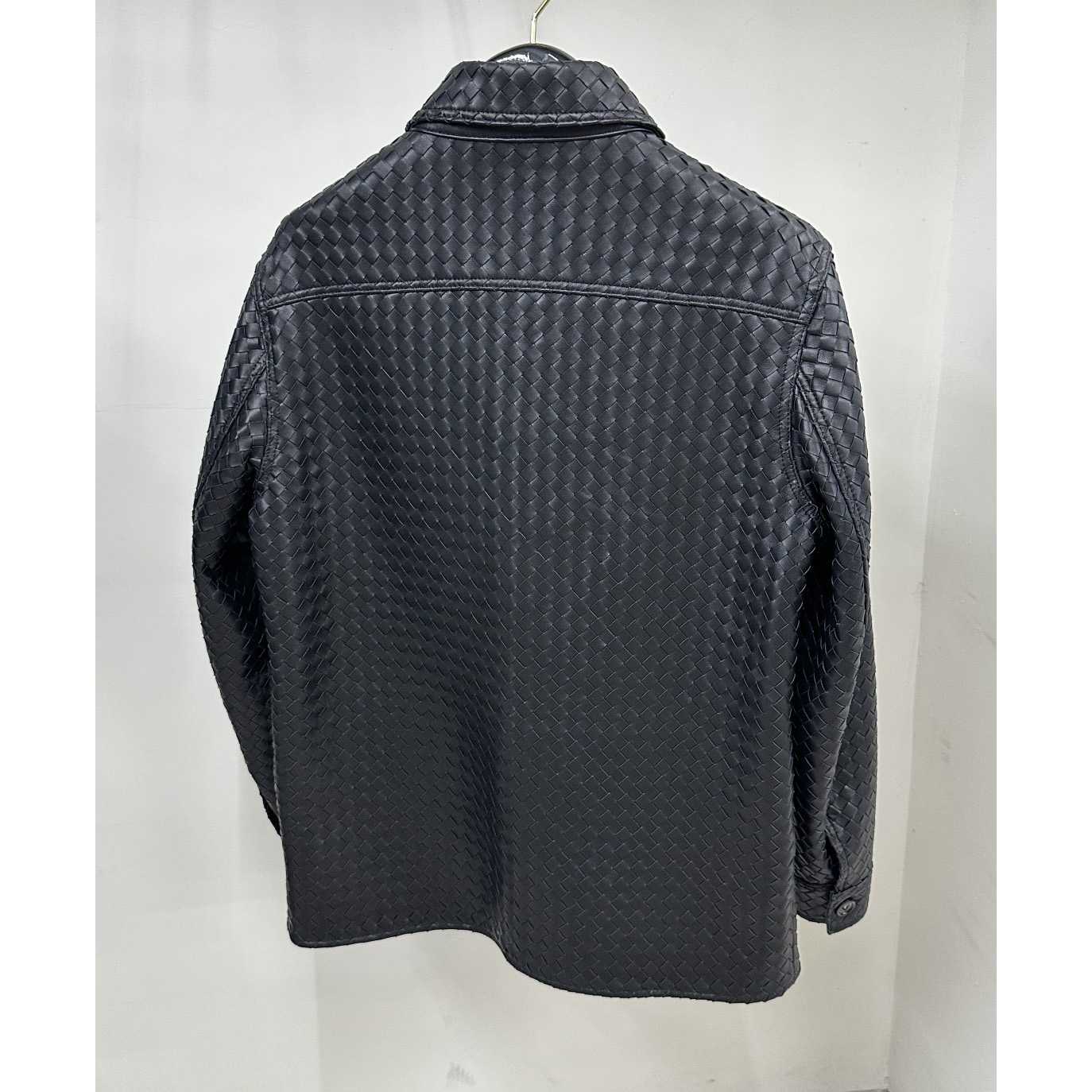 Bottega Veneta Intrecciato Relaxed Leather Shirt - EUR FASHION