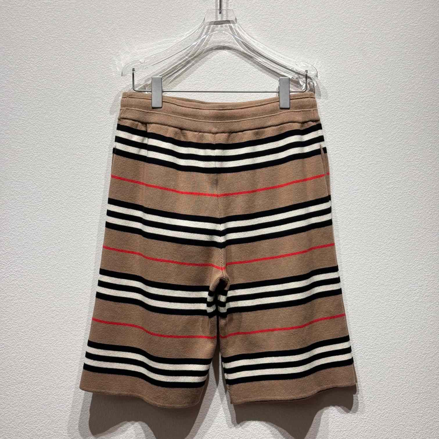 Burberry Stripe Wool Blend Jacquard Shorts - EUR FASHION