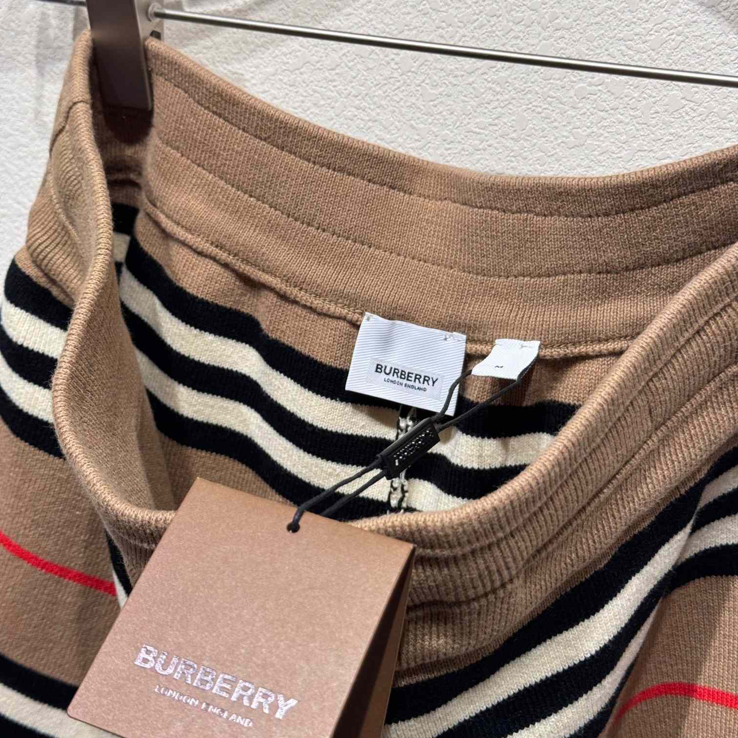 Burberry Stripe Wool Blend Jacquard Shorts - EUR FASHION