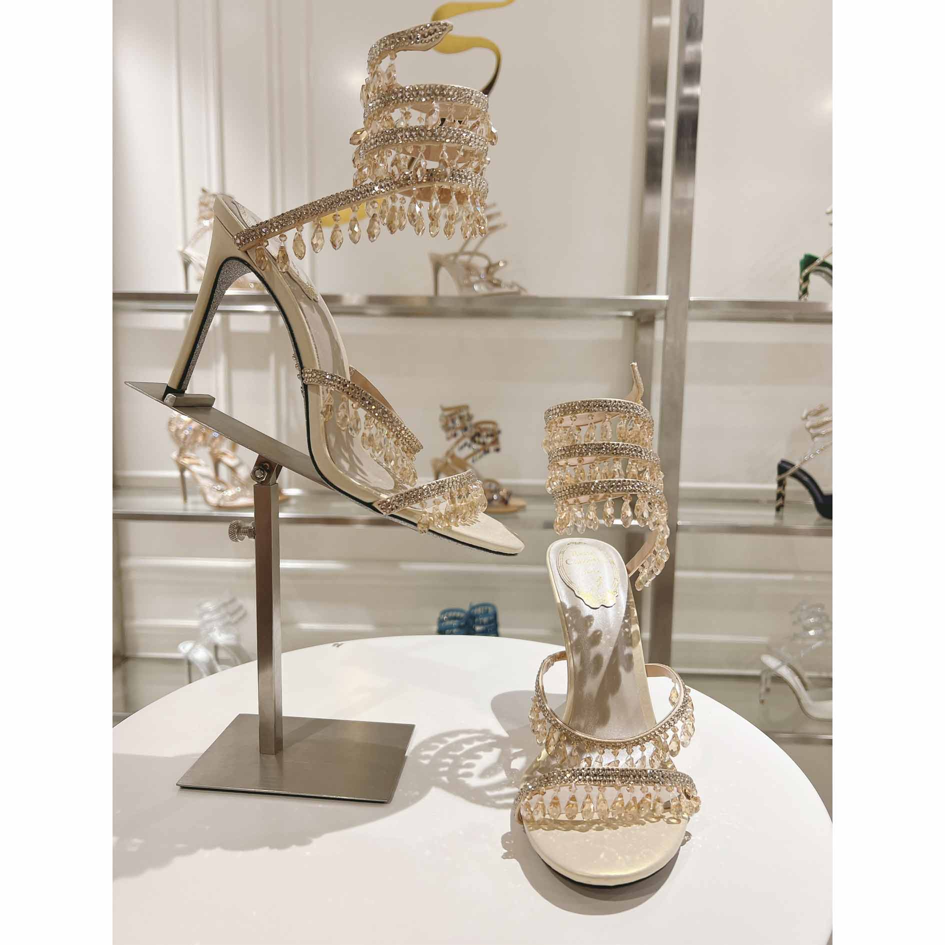 Rene Caovilla Natural Chandelier Sandals - EUR FASHION