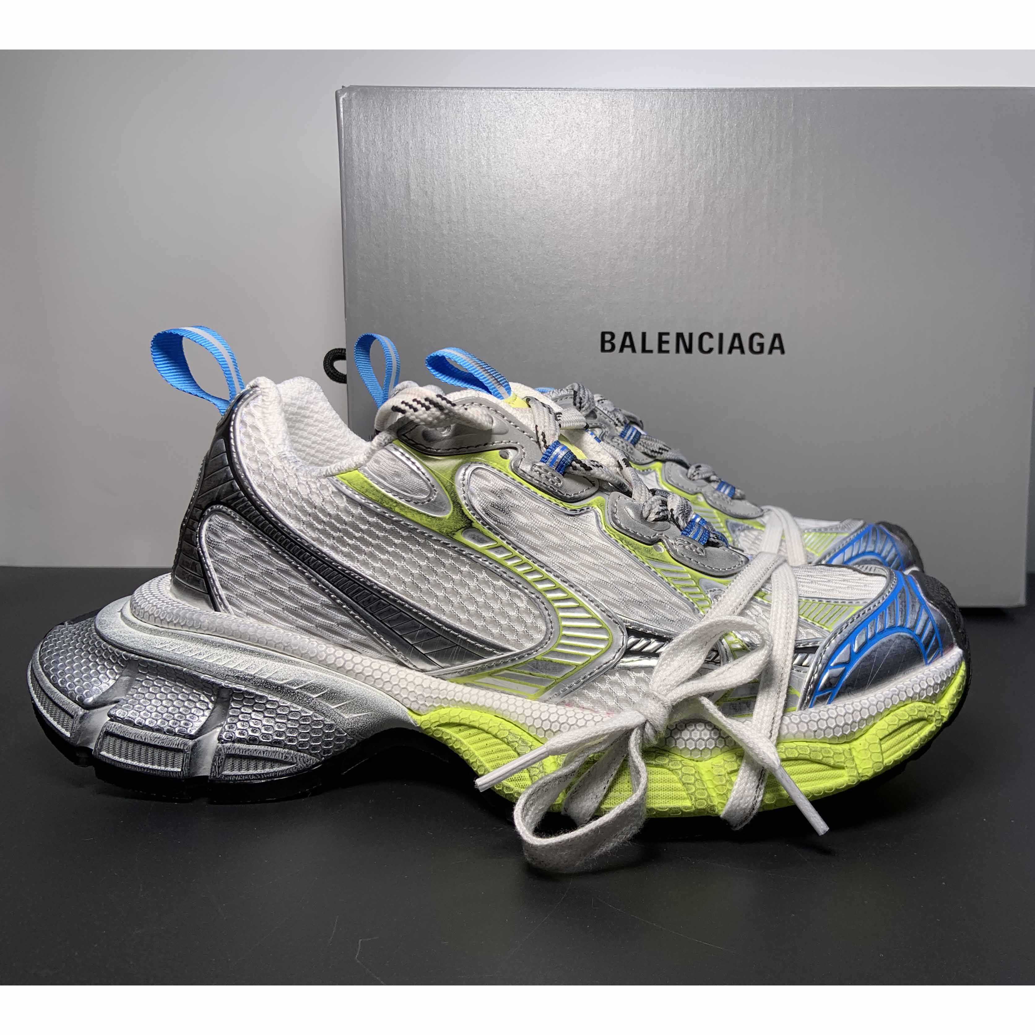 Balenciaga 3XL Sneaker In White/Yellow And Blue - EUR FASHION