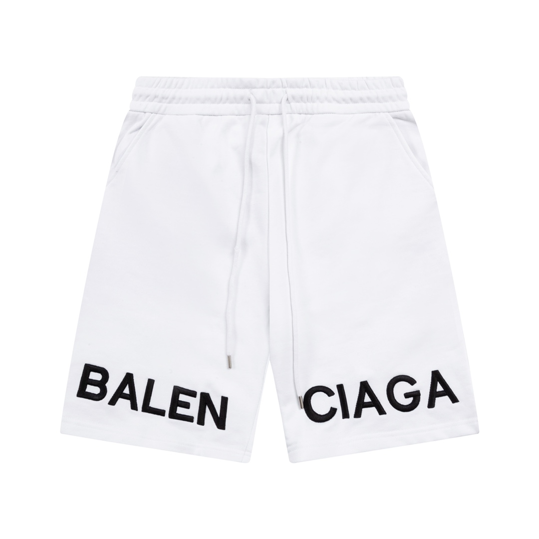 Balenciaga Logo Cotton Shorts - EUR FASHION