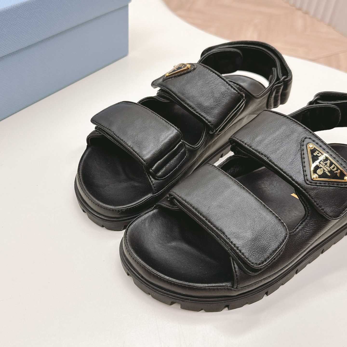 Prada Flat Nappa Leather Sandals - EUR FASHION