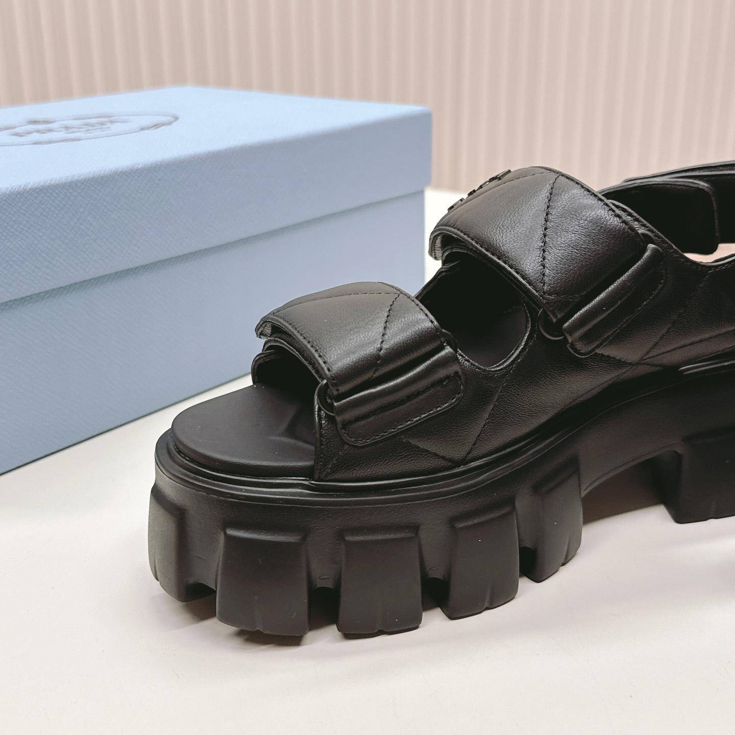 Prada Monolith Nappa Leather Sandals - EUR FASHION