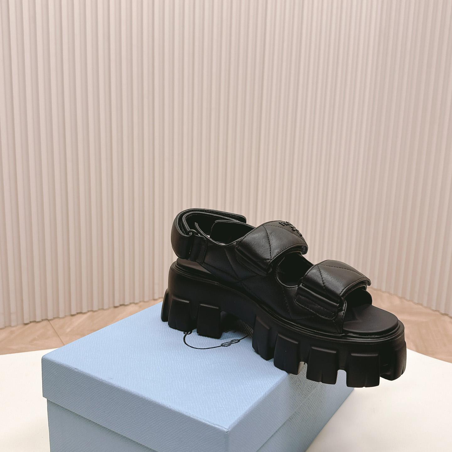 Prada Monolith Nappa Leather Sandals - EUR FASHION