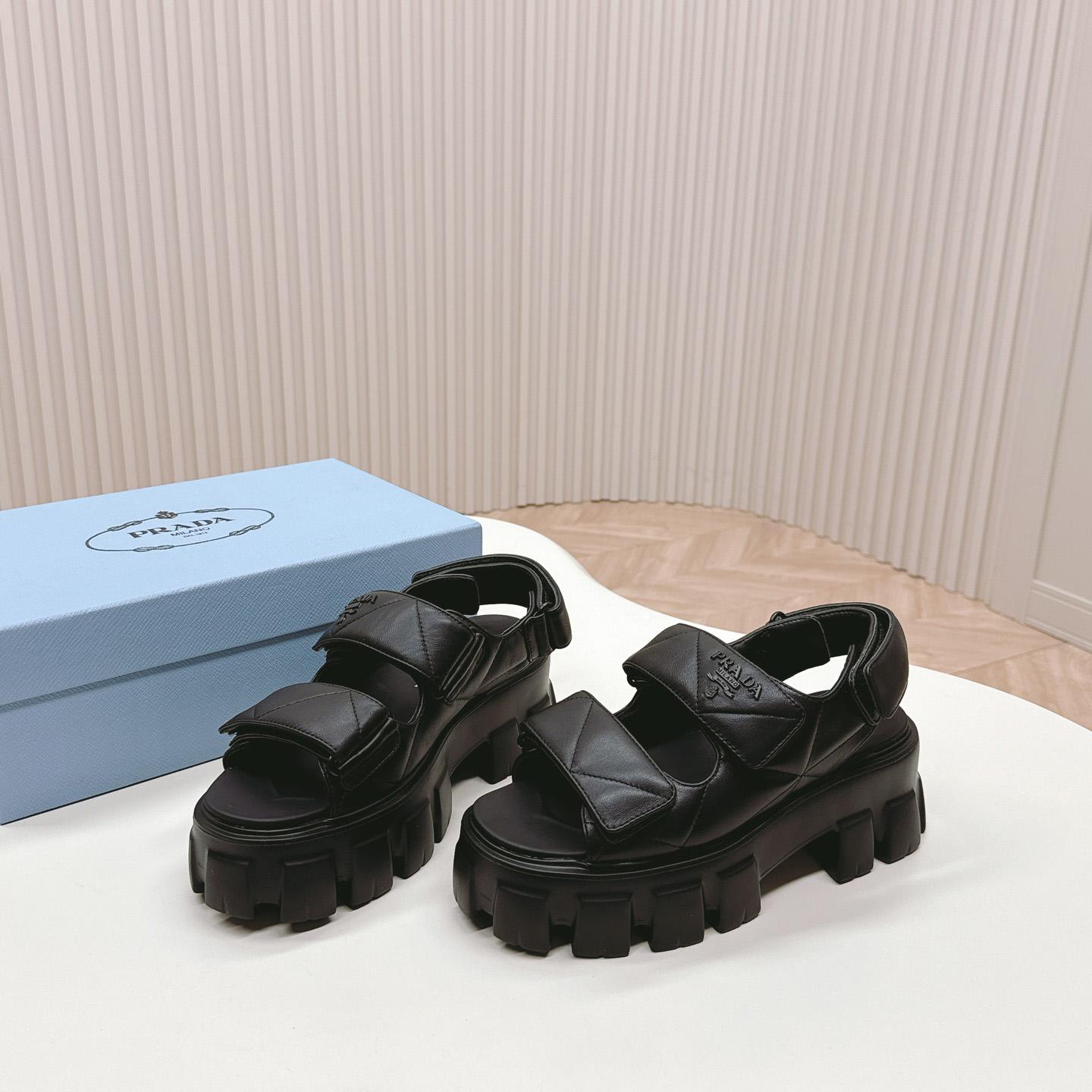 Prada Monolith Nappa Leather Sandals - EUR FASHION