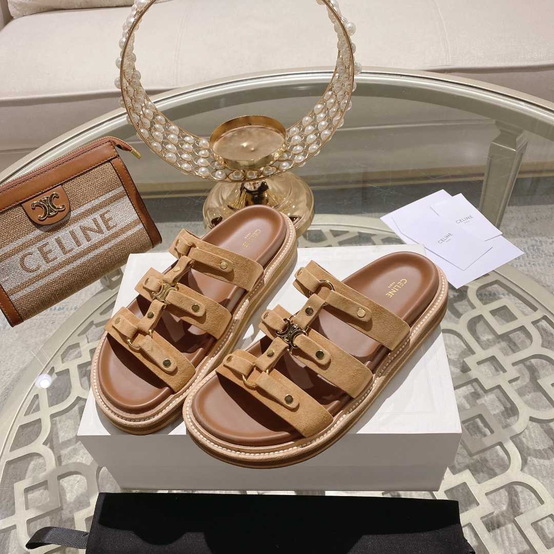 Celine Slides Tippi In  Suede Calfskin - EUR FASHION