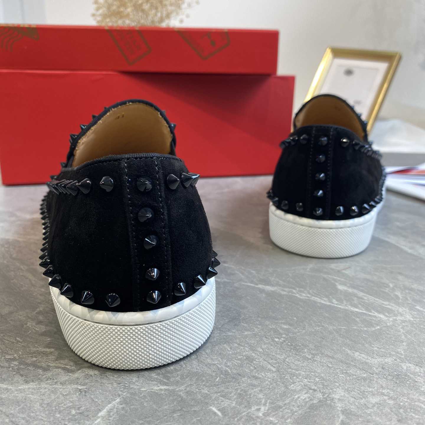 Christian Louboutin Stud Embellished Slip-On Loafers - EUR FASHION