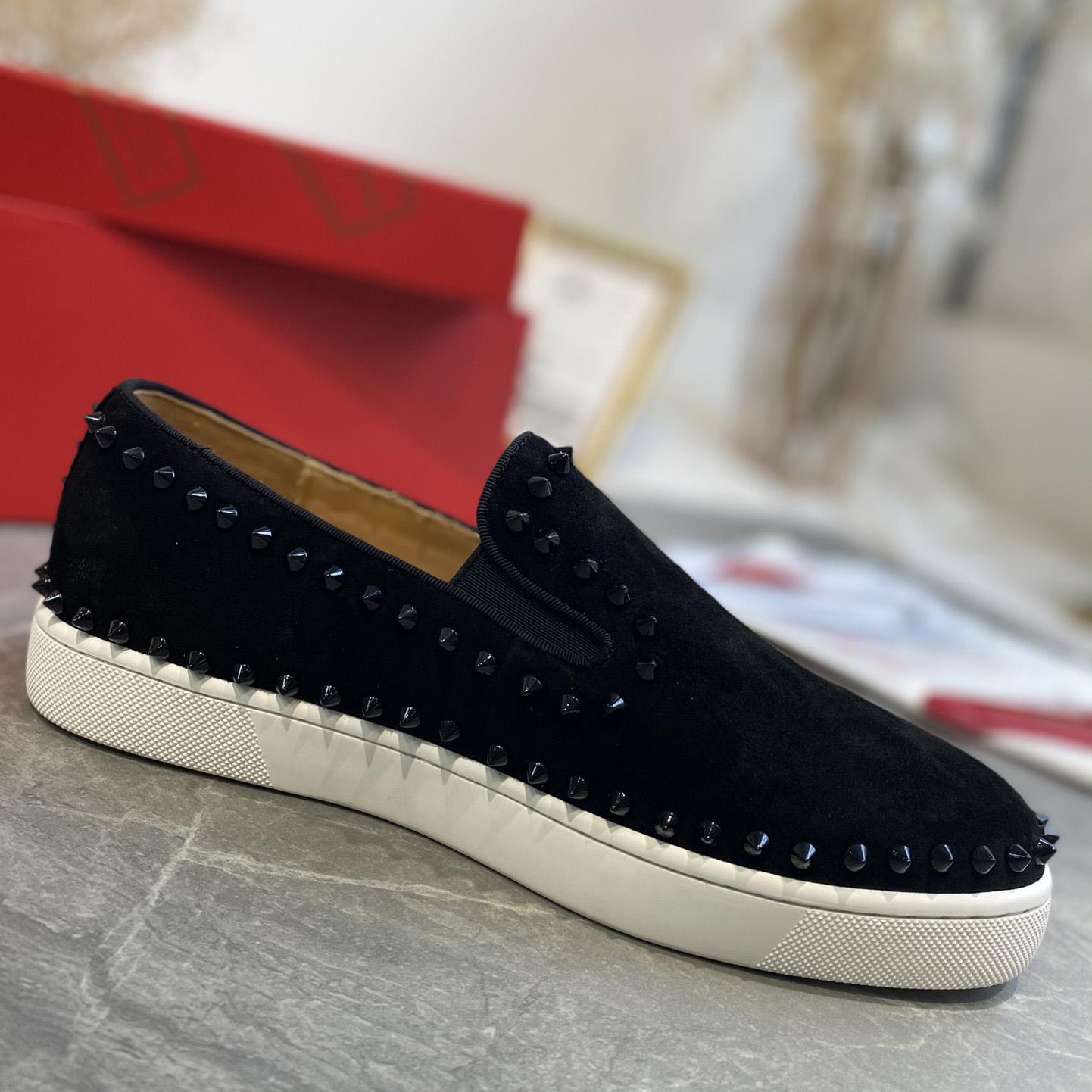 Christian Louboutin Stud Embellished Slip-On Loafers - EUR FASHION