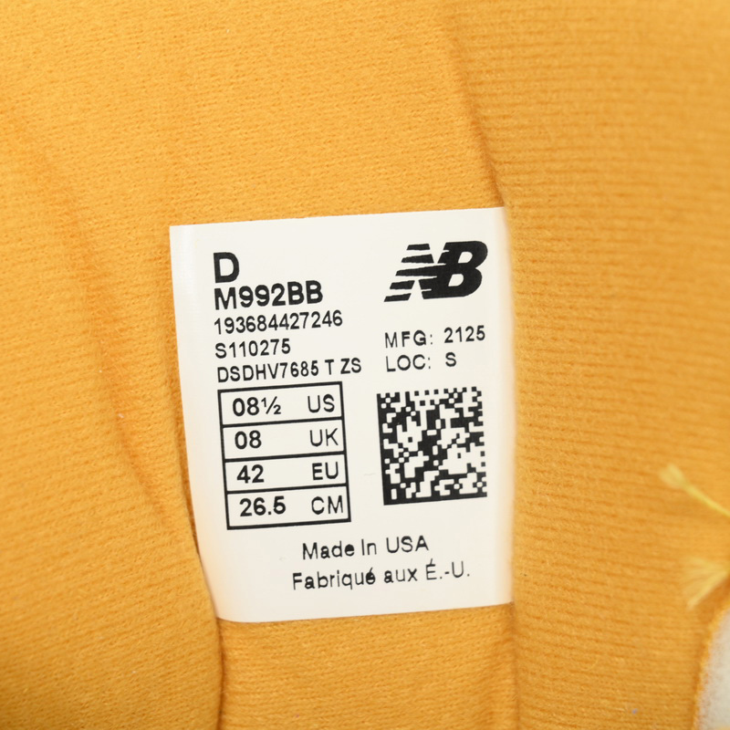 New Balance 992 Yellow Sneakers      M992BB  - EUR FASHION