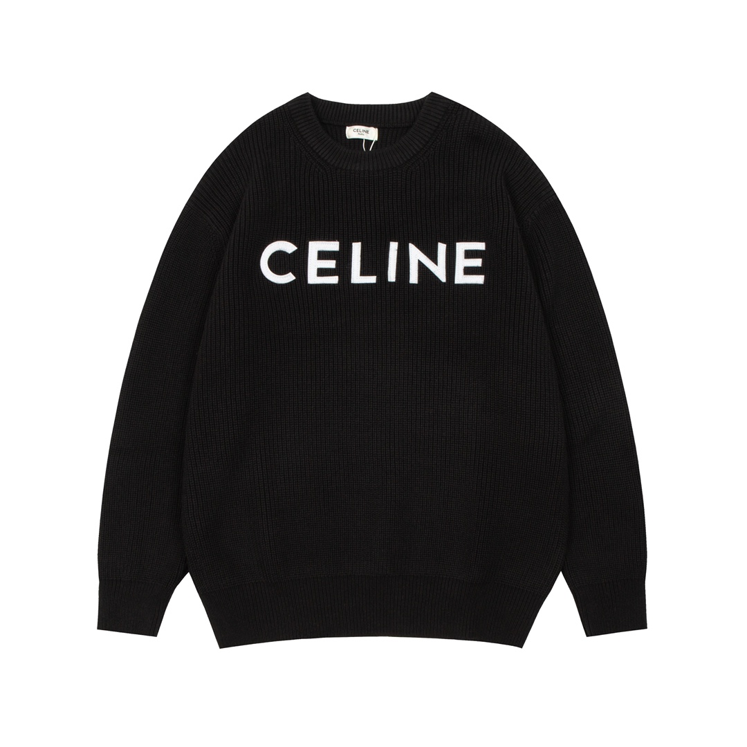 Celine Oversized Sweater In Ribbed Wool - EUR FASHION