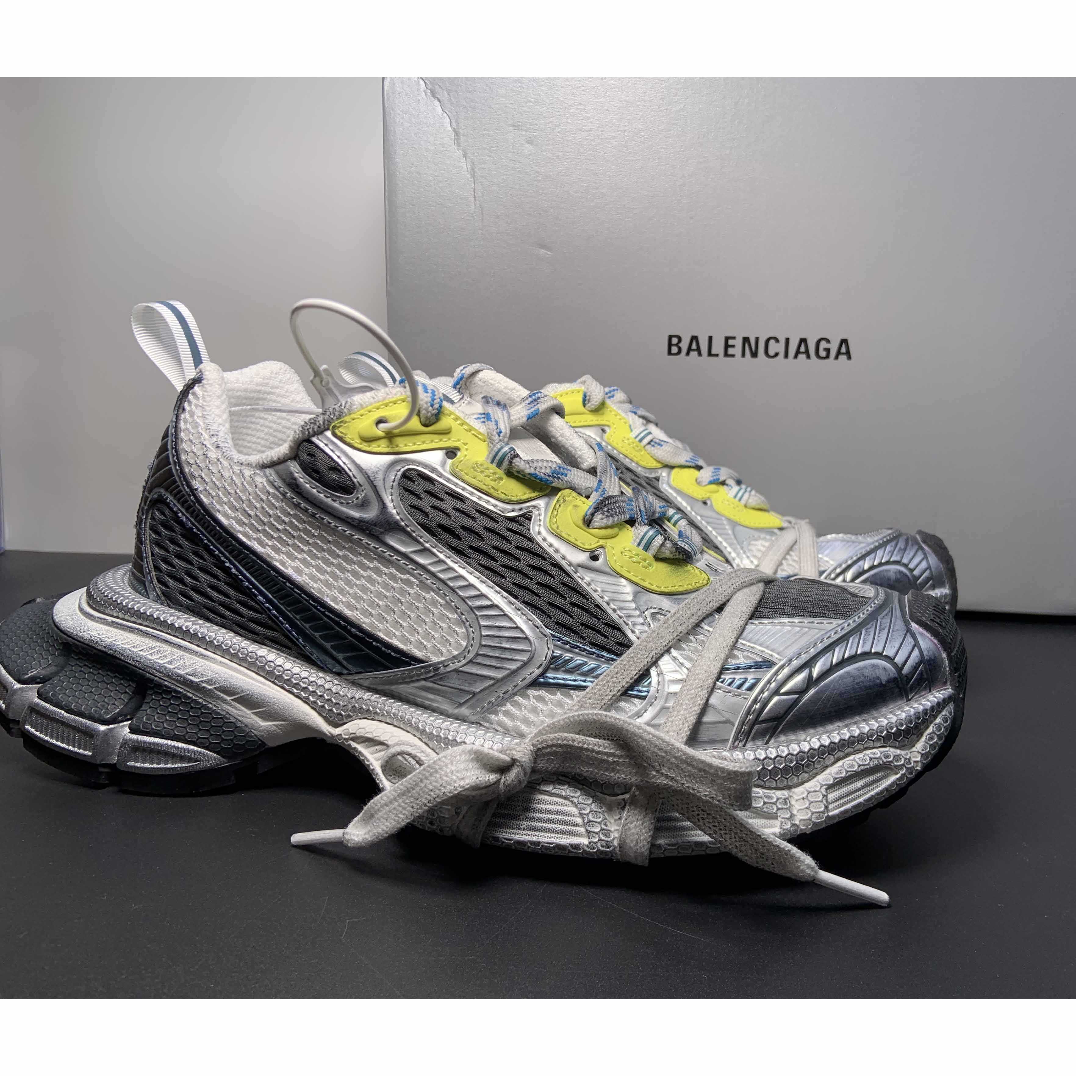 Balenciaga 3XL Sneaker In White, Blue And Yellow - EUR FASHION