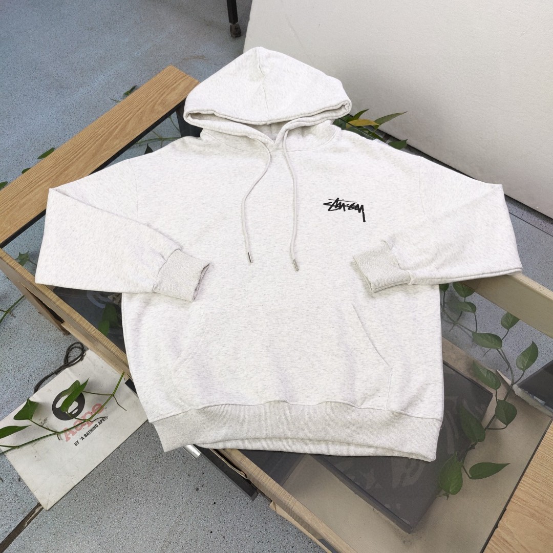 Stussy Lgo-embroidered Drawstring Hoodie - EUR FASHION