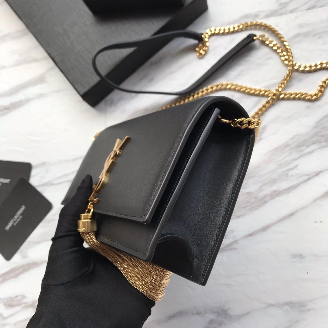 Saint Laurent Satin Kate Chain Wallet (19*12.5*4cm) - EUR FASHION