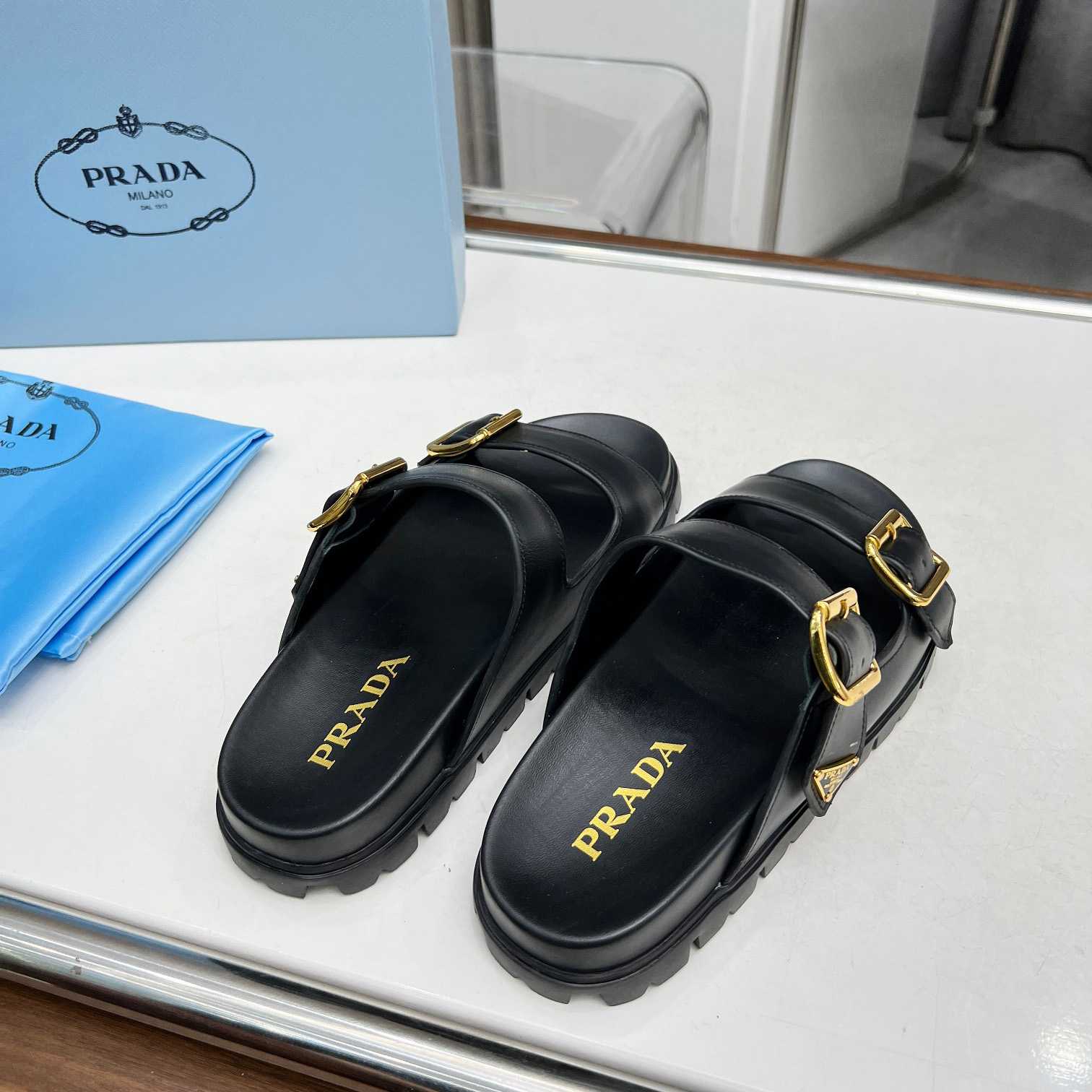 Prada Leather Strap Slides - EUR FASHION