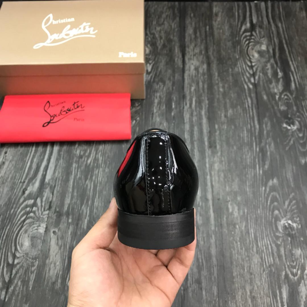 Christian Louboutin Black Leather Loafers - EUR FASHION