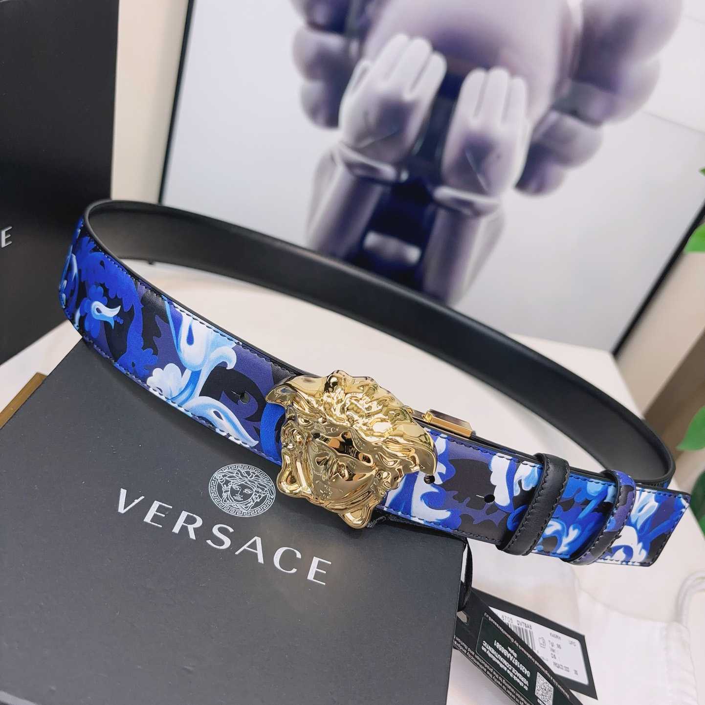 Versace La Medusa Logo-buckle Barocco-print Belt   40mm - EUR FASHION