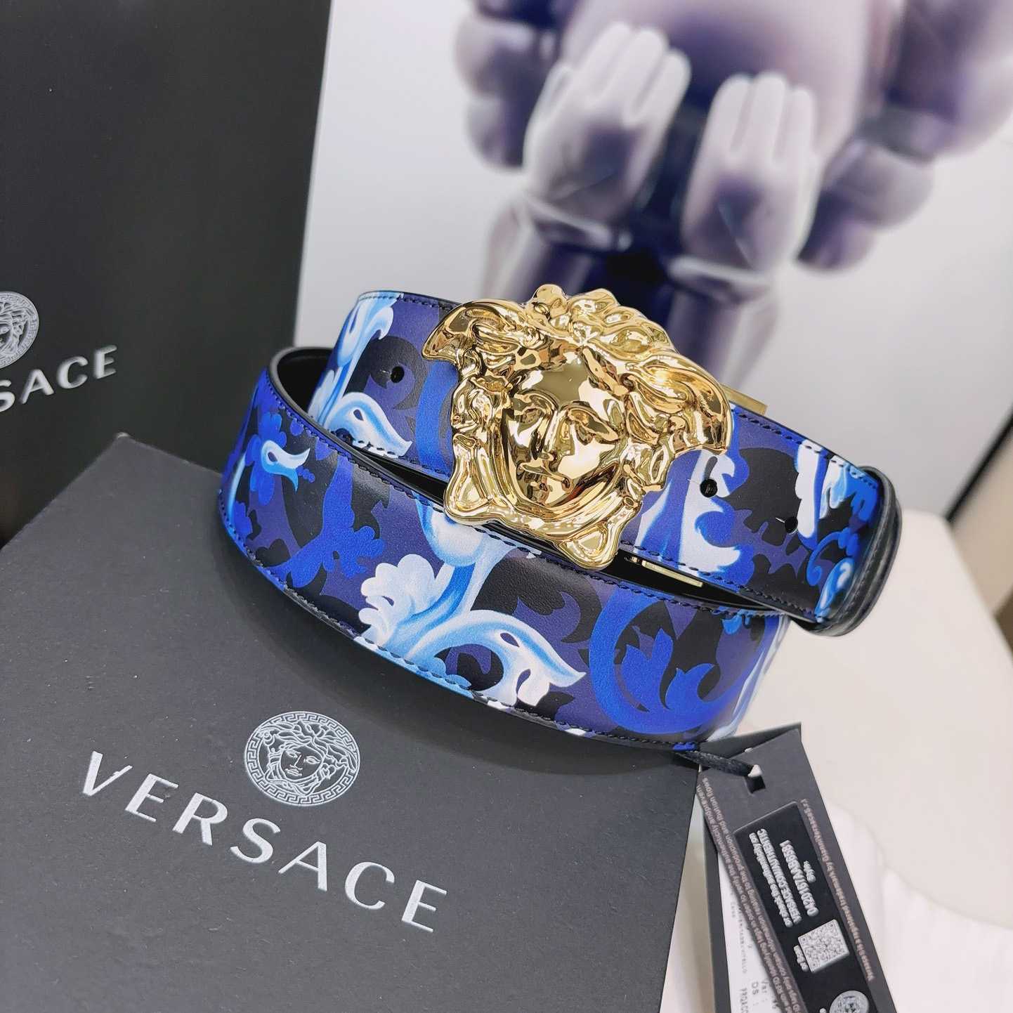 Versace La Medusa Logo-buckle Barocco-print Belt   40mm - EUR FASHION