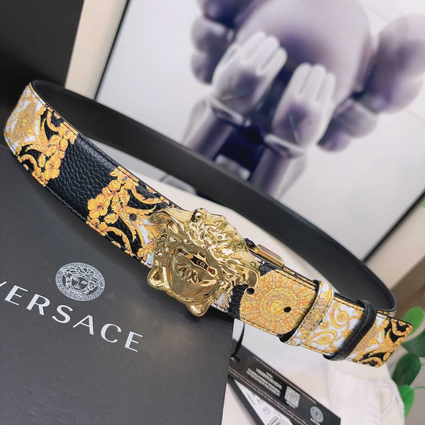 Versace La Medusa Logo-buckle Barocco-print Belt   40mm - EUR FASHION