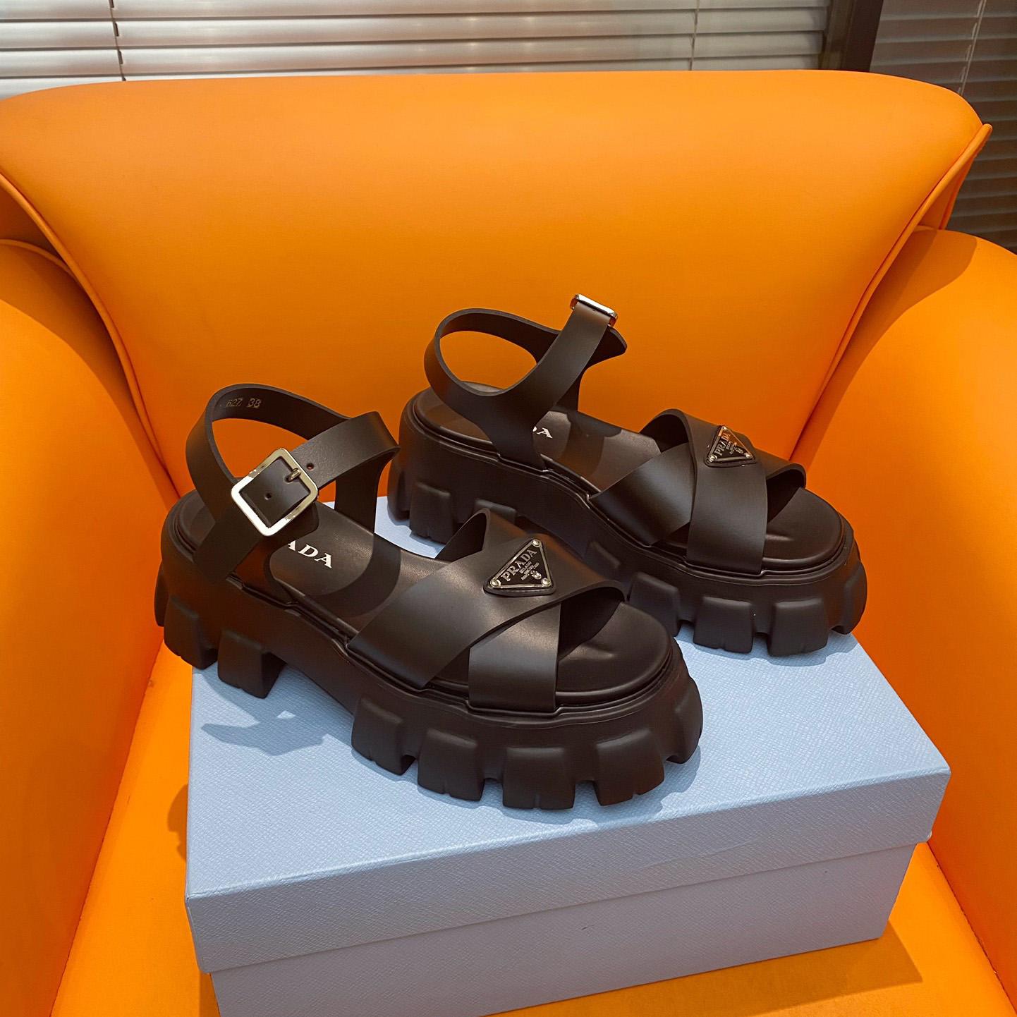 Prada Monolith Rubber Sandals - EUR FASHION