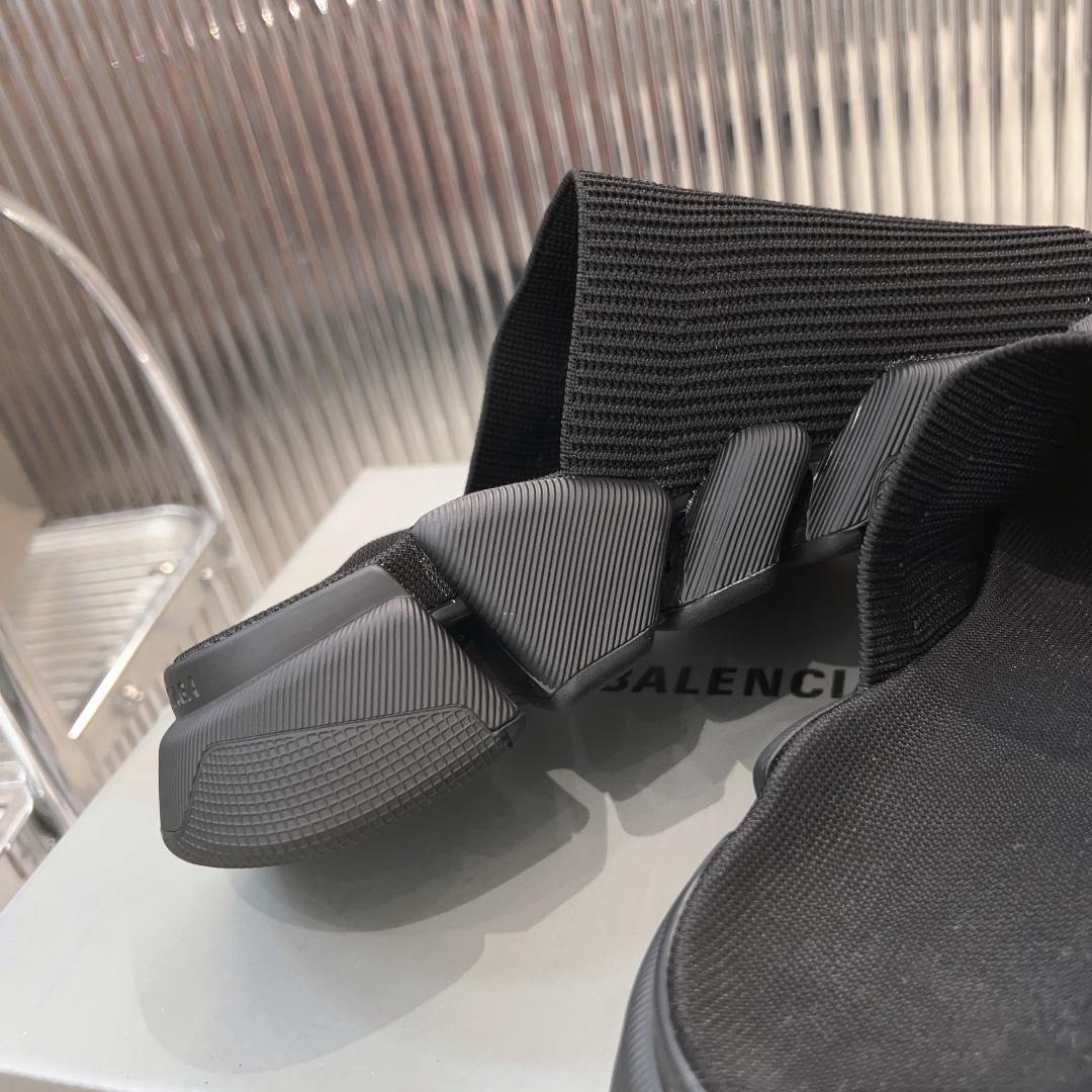 Balenciaga Speed 2.0 Slide Sandal In Black Recycled Knit - EUR FASHION