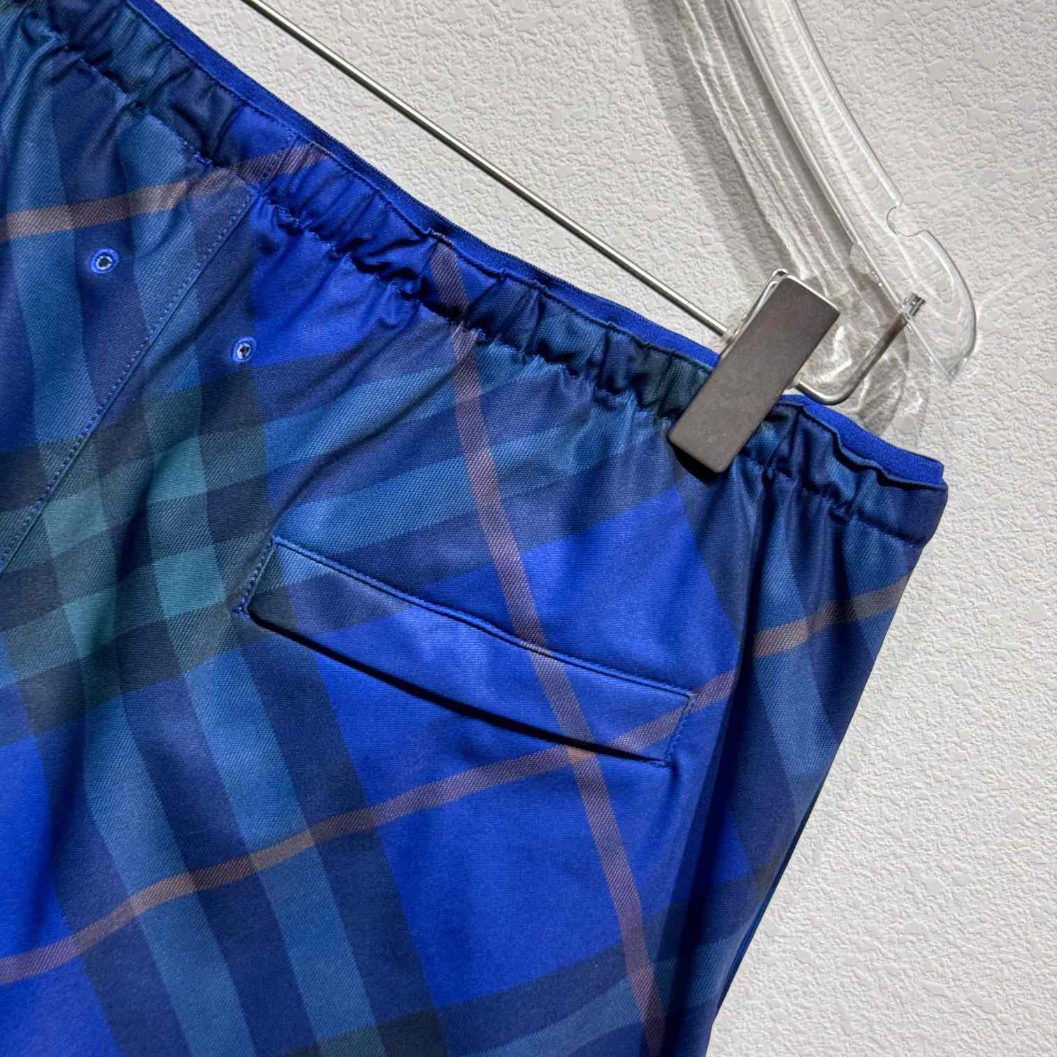 Burberry Blue Check Swim Shorts - EUR FASHION