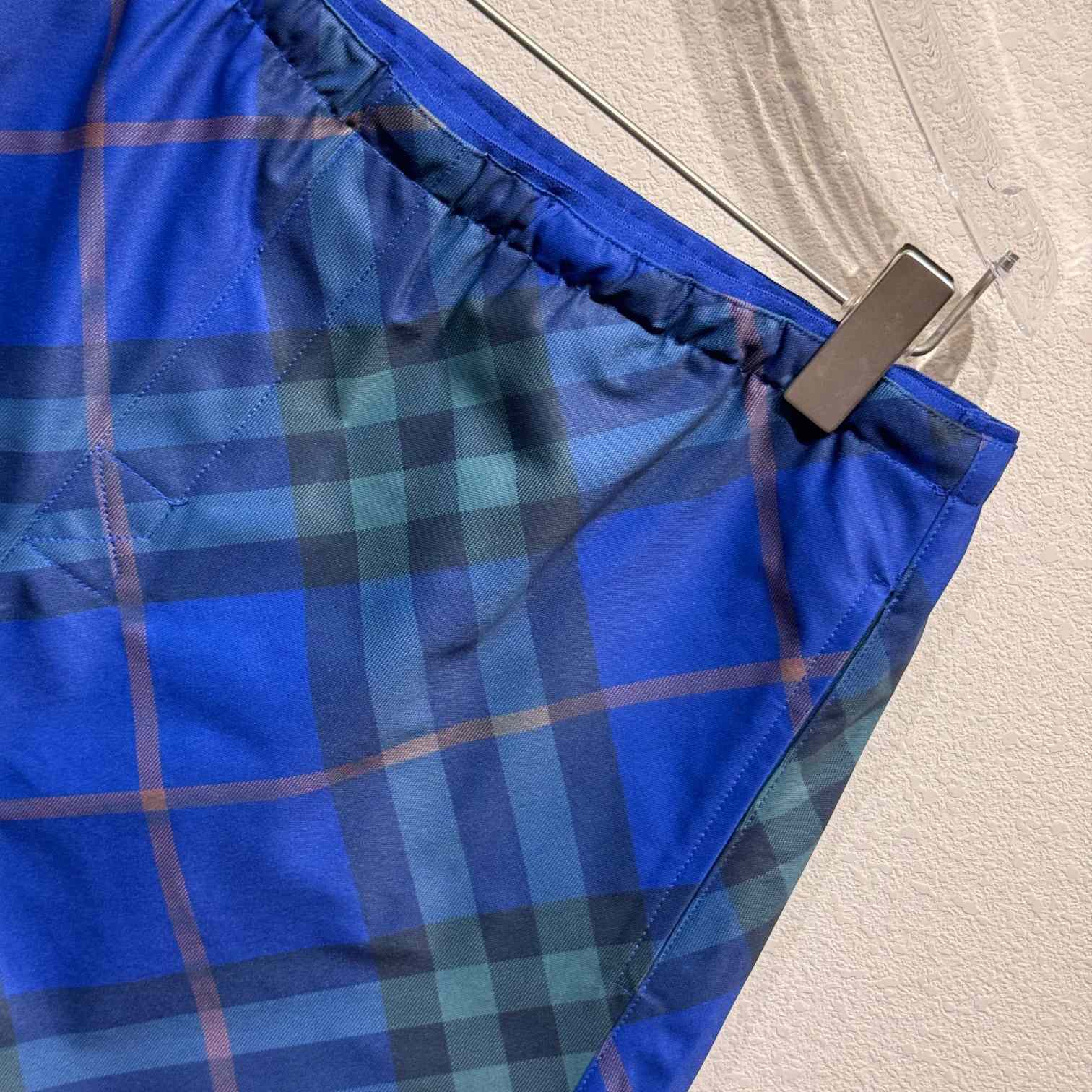 Burberry Blue Check Swim Shorts - EUR FASHION