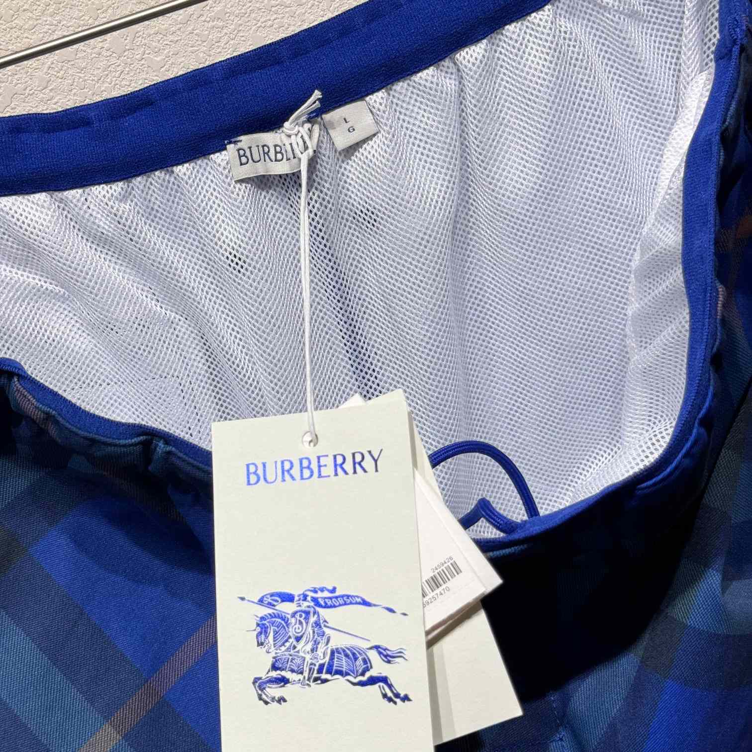 Burberry Blue Check Swim Shorts - EUR FASHION