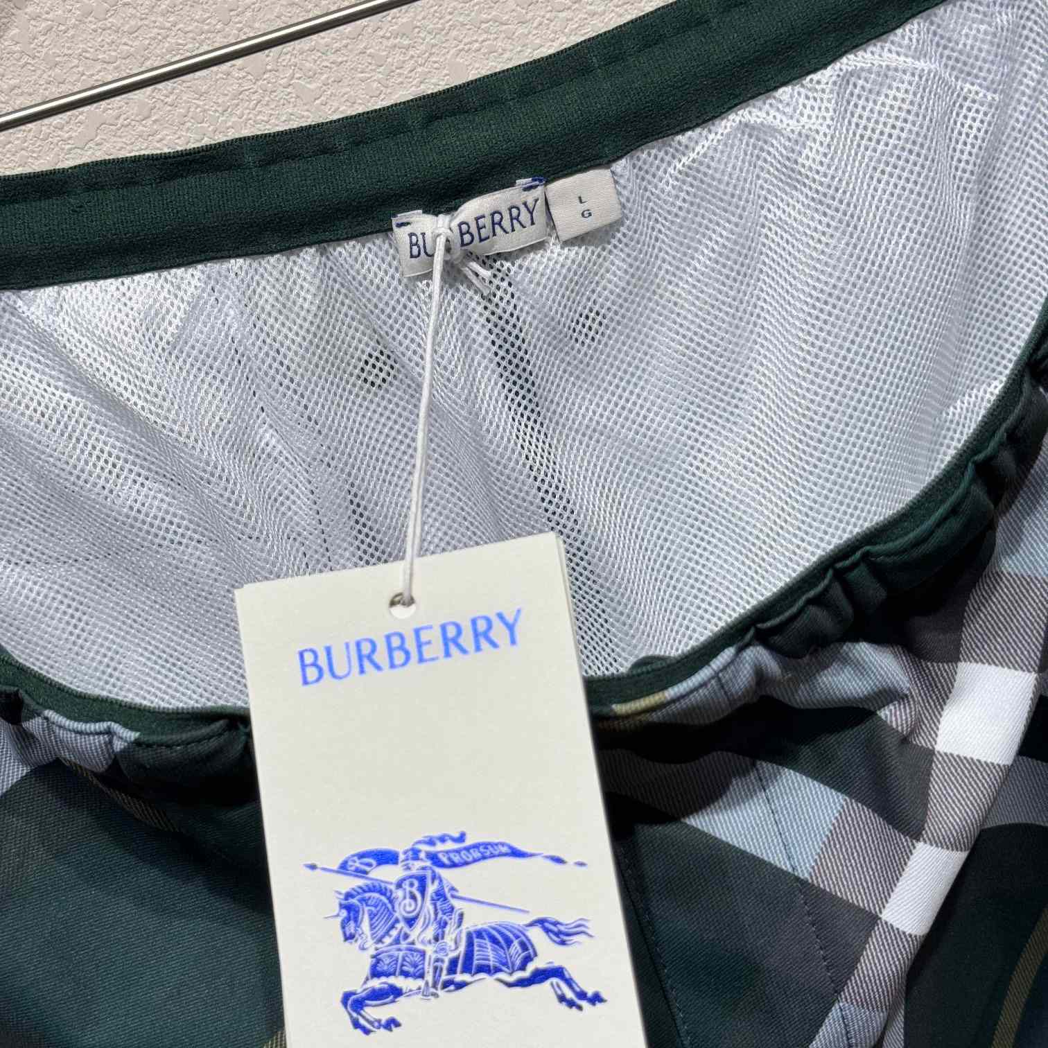 Burberry Green Check Swim Shorts - EUR FASHION