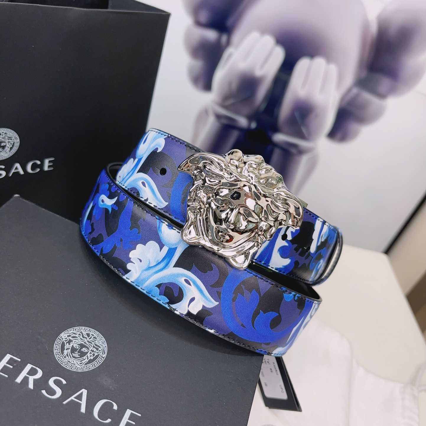 Versace La Medusa Logo-buckle Barocco-print Belt   40mm - EUR FASHION