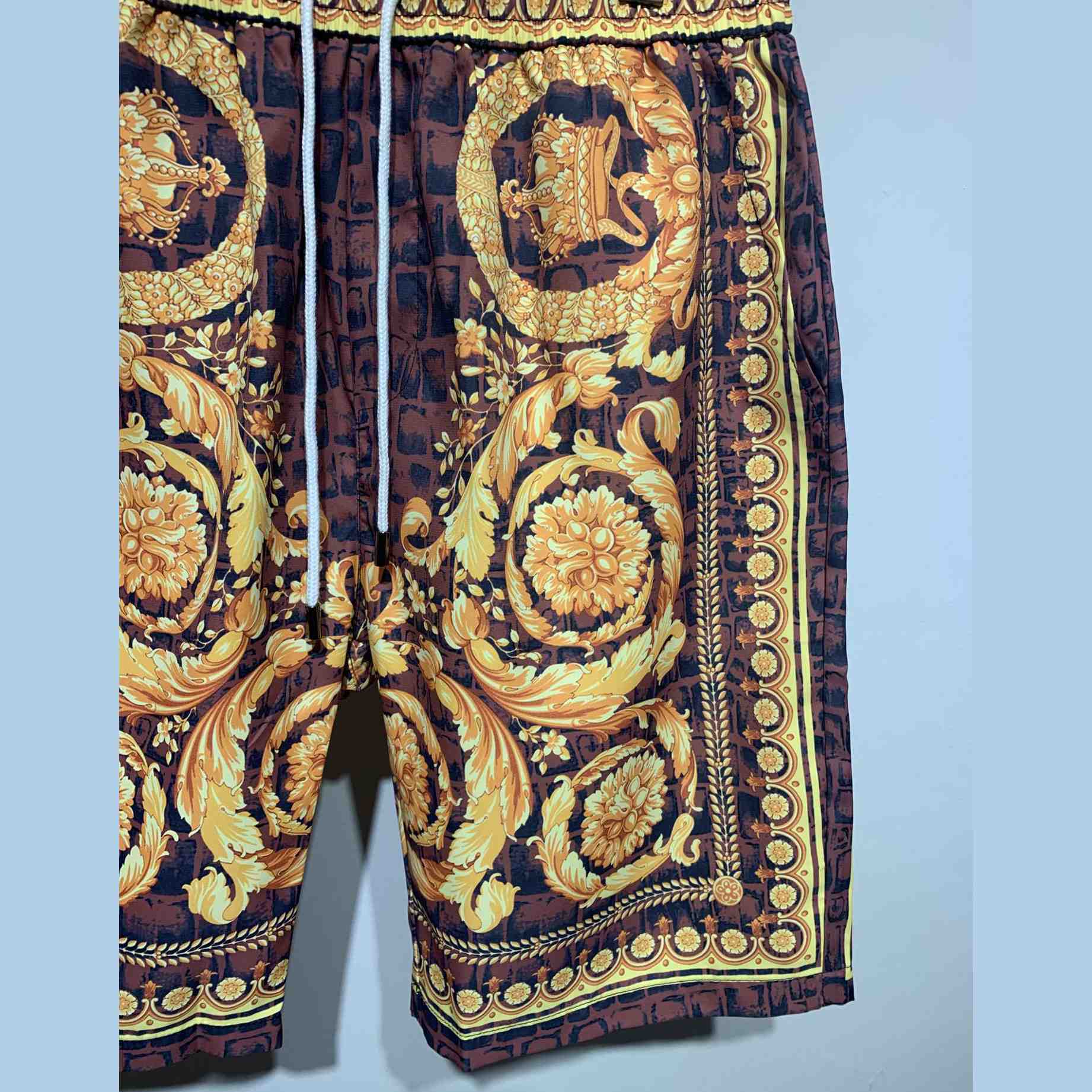 Versace Barocco Print Silk Shorts - EUR FASHION