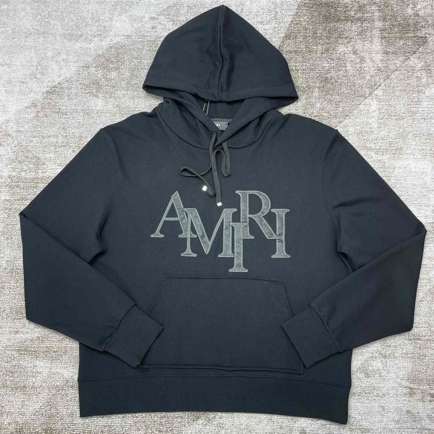 Amiri Logo Patch Drawstring Hoodie - EUR FASHION