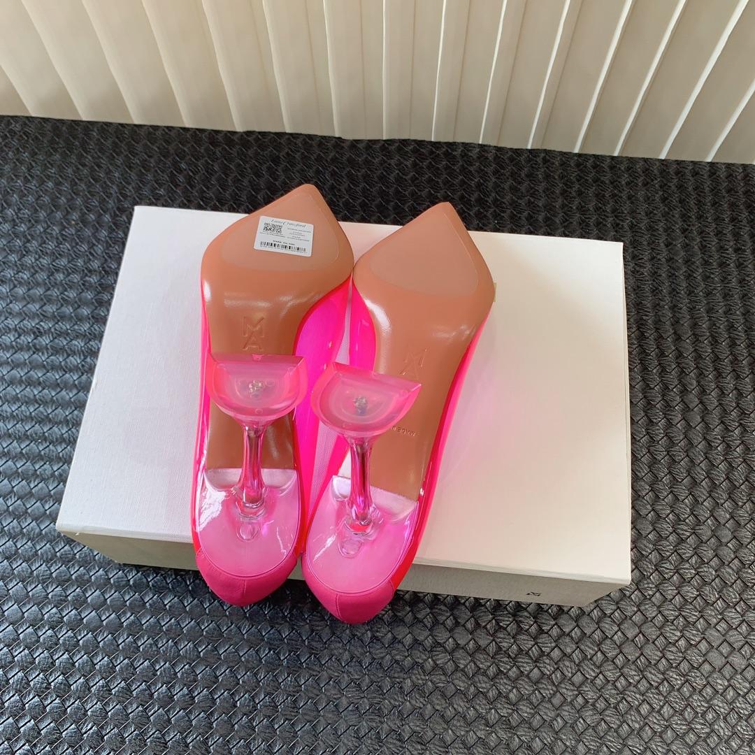 Amina Muaddi Begum Glass Pink Slingbacks - EUR FASHION