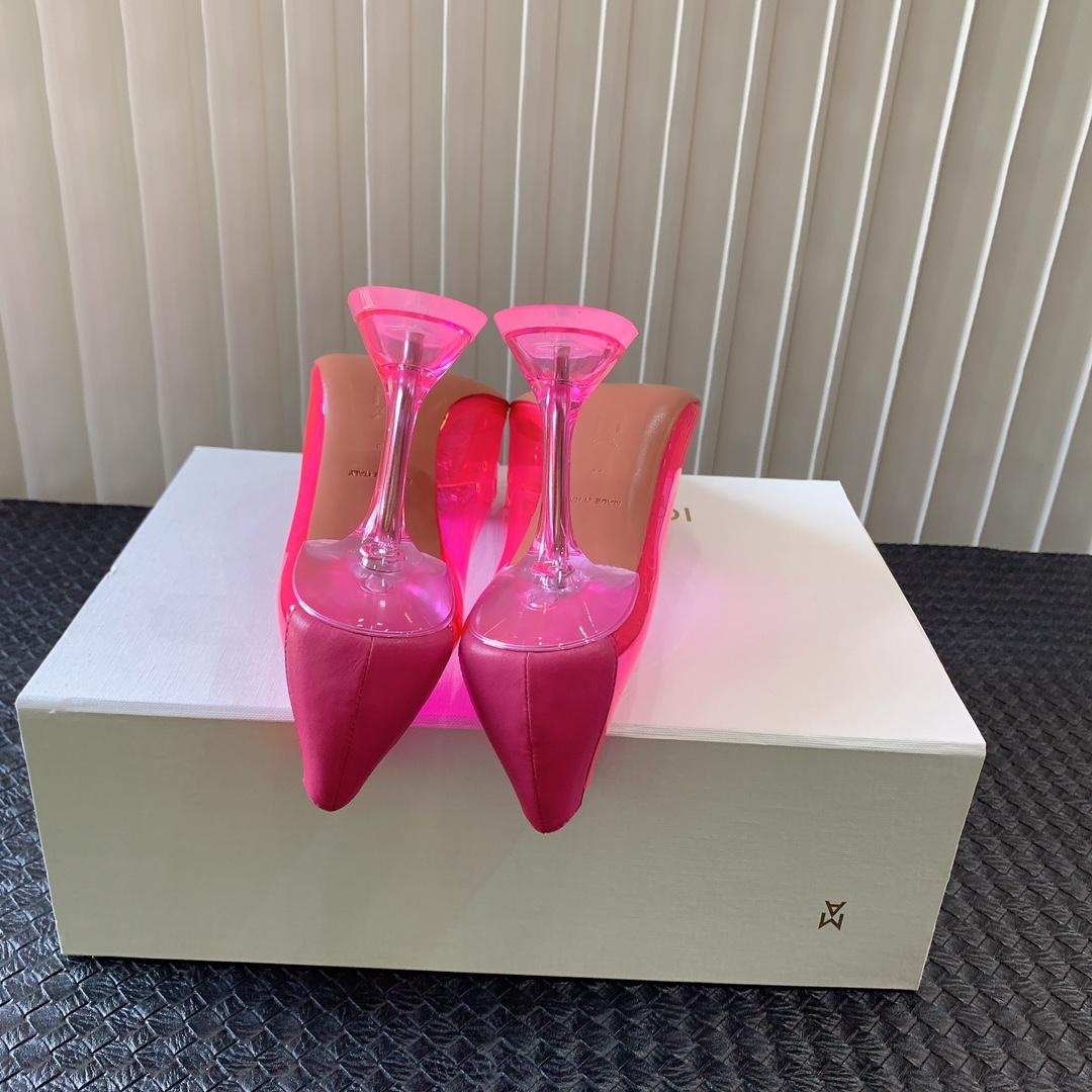 Amina Muaddi Begum Glass Pink Slingbacks - EUR FASHION